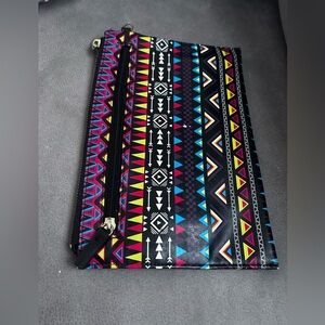 Women' Wallet With Indian Design Accent Gold Zipper Enclosure PURSE-SALE was $19